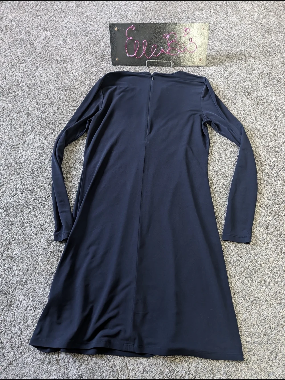 Euc Michael Kors Navy Blue Dress with Silver Bar Accent Xs